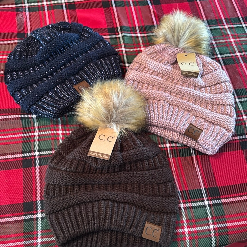 C&C beanies with tags multiple colors